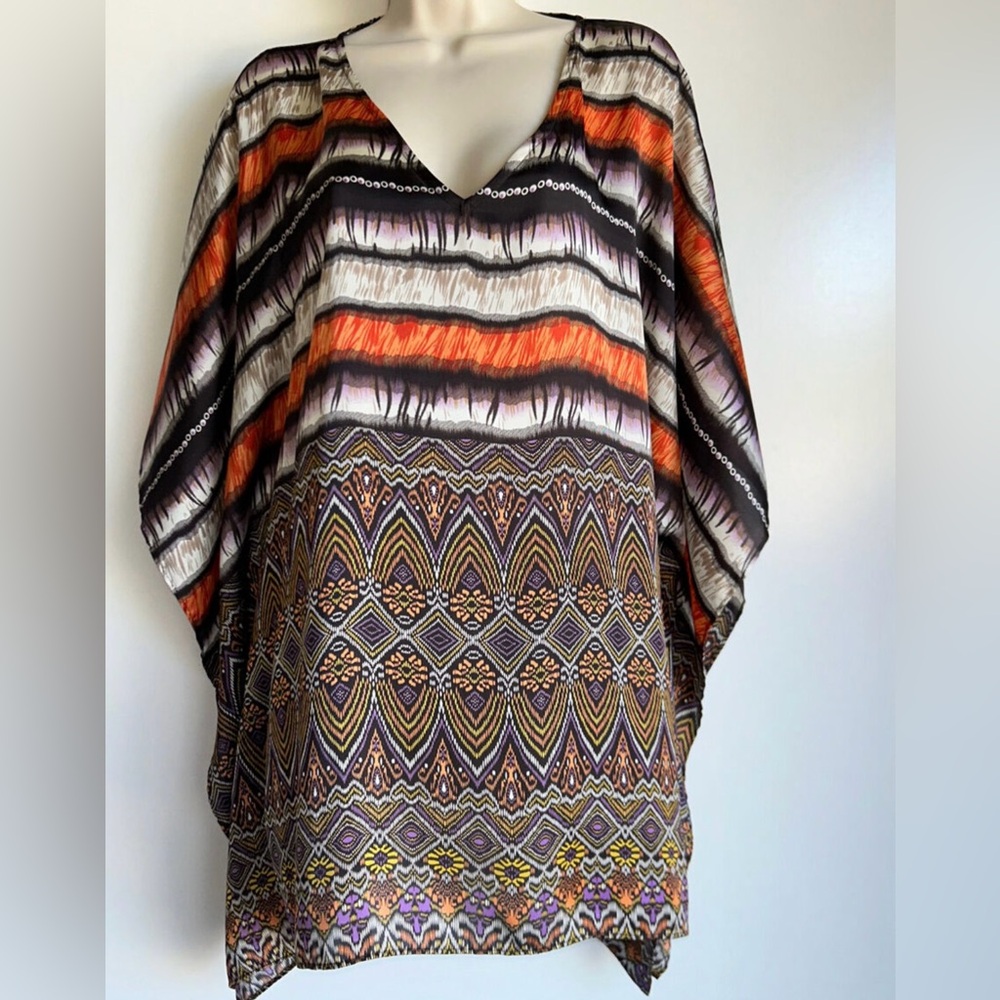 Chico’s Missoni Print Poncho Top Shirt Flowy Lightweight Resort Poncho Blouse
